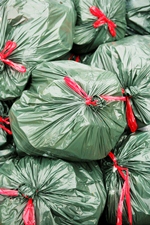 Picture of stacks of trash bags