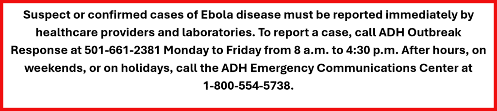 Call 1-800-554-5738 if you suspect or have confirmed cases of Ebola.